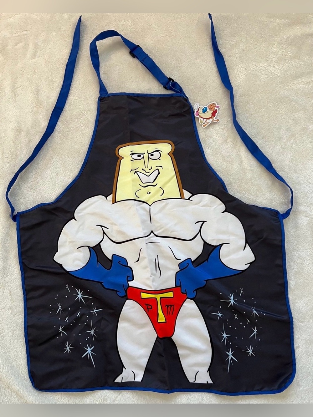 Nick Box Exclusive Powdered Toast Man Apron w/ Tags - Ren & Stimpy - Nickelodeon
